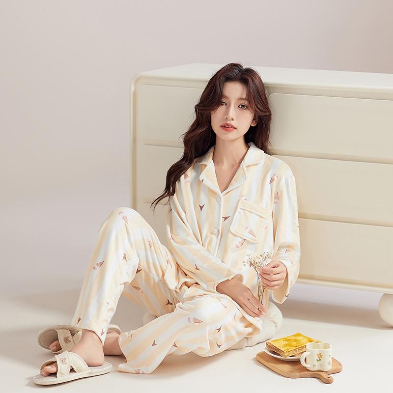 

Пижама Lady Warm Island Velvet, осень-зима, новая пижама, костюм с длинным рукавом, домашняя одежда, свободная ночная рубашка, топ и брюки, пижама из 2 предметов XL