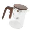 Tea Pot 600ml Glass Stainless Steel Press Control Magnetic Water Separation Teapot with Wooden Handle for Home Restaurant