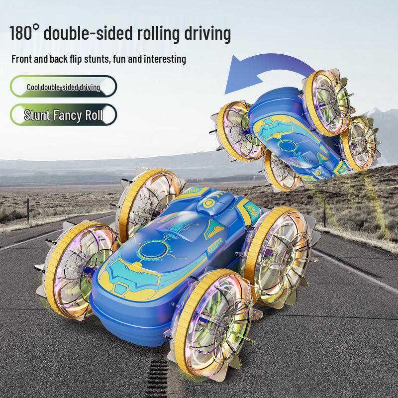 Amphibious 4WD Gesture-Control Stunt Car: Double-Sided Off-Road Tumbling Remote Control Toy for Kids