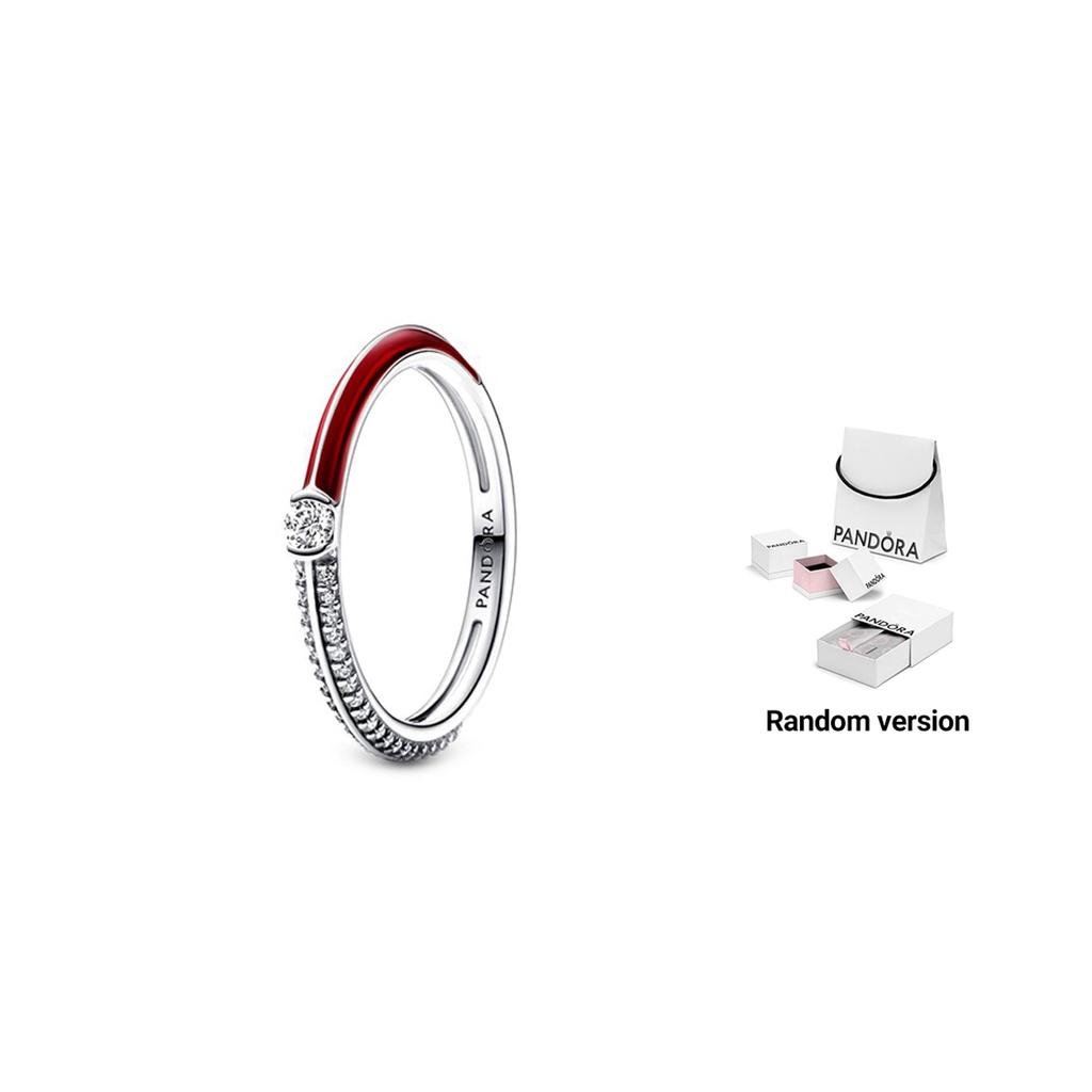 Pandora Me Rot und Weiß Doppel Pavé Ring Damenring Silber 192528C01