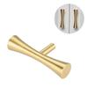Lemfema Brass Handles, 2-Pack, Door Handles with 3 Types of Screws, Drawer Handle Pulls, Cabinet, Cupboard, Kitchen Door Knobs, T-Shaped Round Bar, Mi