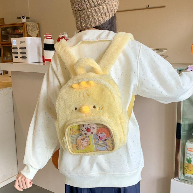 Chipmunk Plush Duck Backpack Schoolbag Itabag Cartoon Travel Bag Breathable