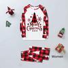 Set Top a Maniche Lunghe + Pantaloni da Donna Mamma Stampa Plaid Natalizio Coordinato Famiglia
