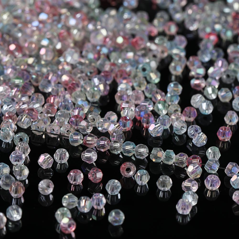 100pcs 3.5x4.5mm Shiny Crystal Beads Glass Mixed Beads Loose Spacer Beads for Bracelet DIY Jewelry Making Accessories