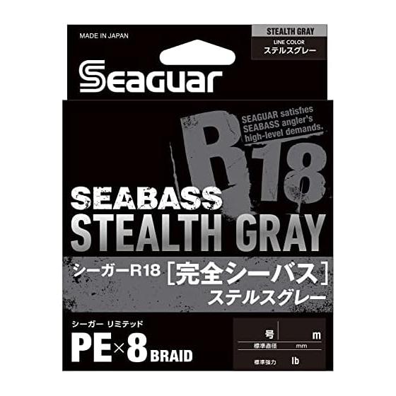 Леска Seaguar PE Леска Seaguar R18 Complete Для ловли сибаса PE Леска 150м 0.8 15lb Stealth Gray