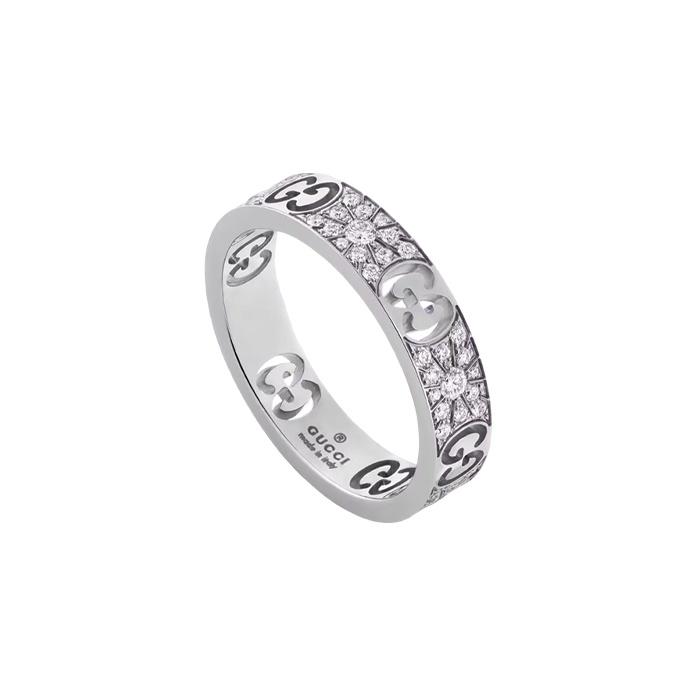 Gucci Icon Hollow Trendy Shiny Ring Women jewelry 729415-J8568-9066