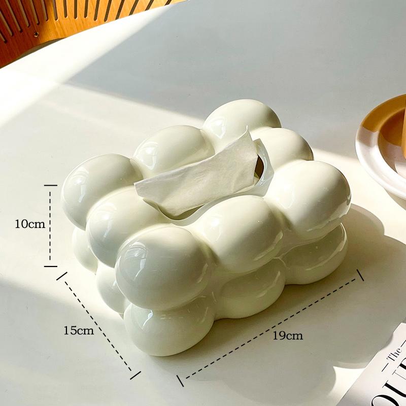 High-end Napkin Paper Box Egg Shaped Ceramic Tissue Box Ornaments Home room Table Drawer Paper Box Tea Room Desk Paper Towel Box