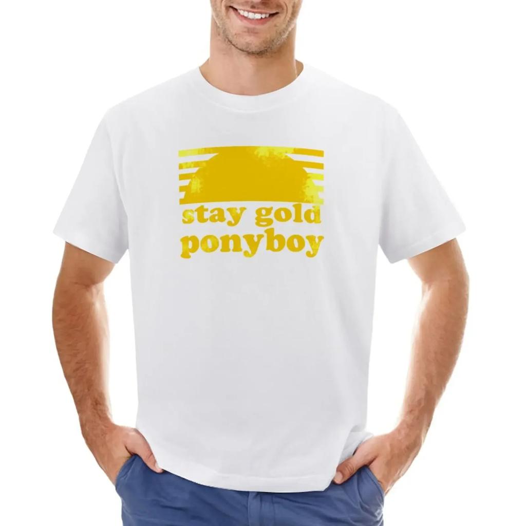 Stay Gold Ponyboy TShirt Cute Tops Summer Clothes Anime Clothes Hippie Clothes for Men