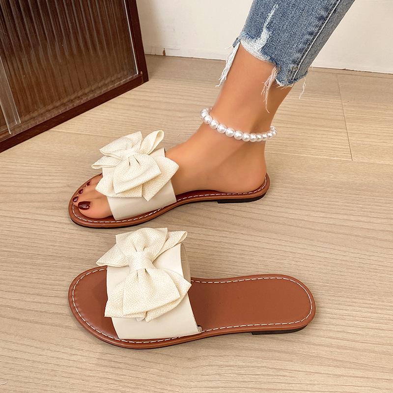 Women's Plus Size Round Toe Slippers - 2025 Fashion Butterfly Flower Sandals, Comfortable and Casual.