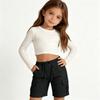 Girls Casual Cargo Shorts with Drawstring Waist Adjustable Fit Multi Pocket Design Lightweight Breathable Fabric Suitable for Everyday Wear