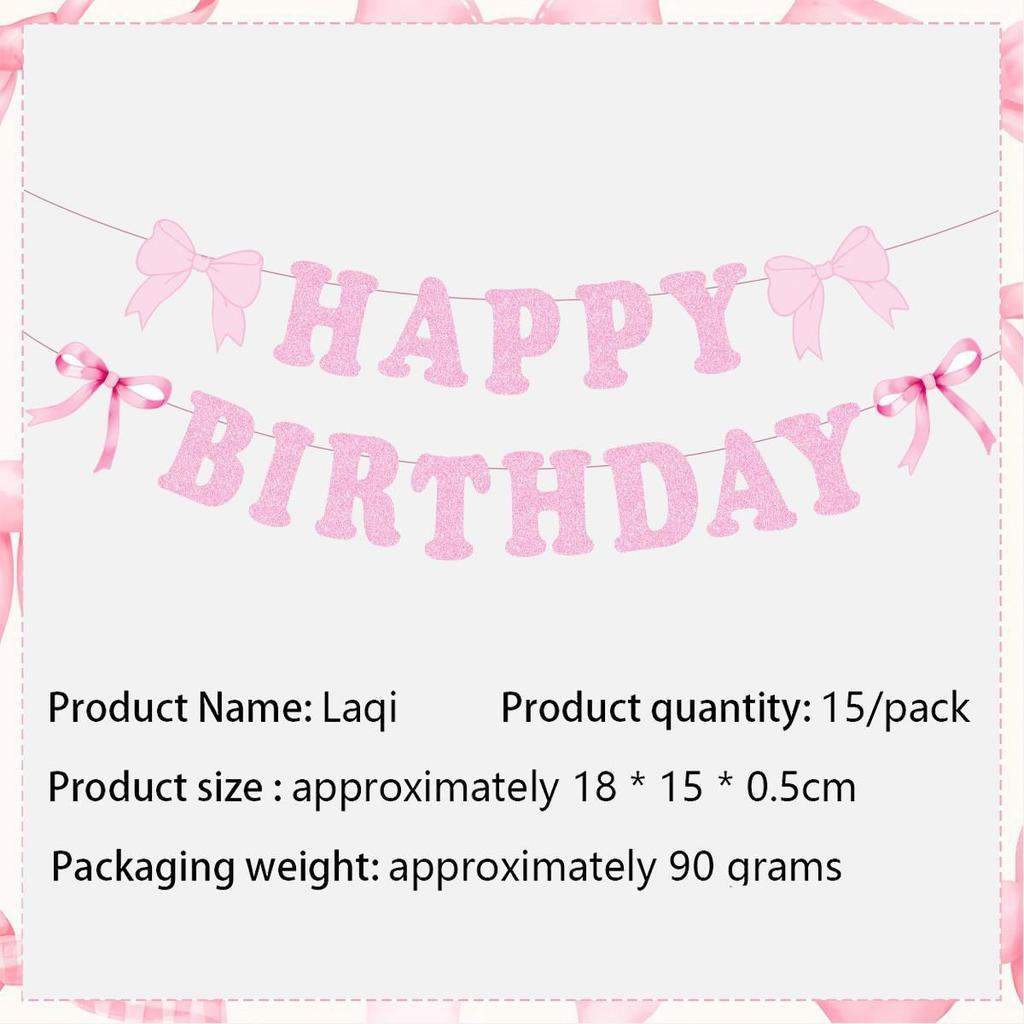 Pink Bow Girl Birthday Party Tableware Set: Paper Cups, Plates, Napkins, and Tablecloth.