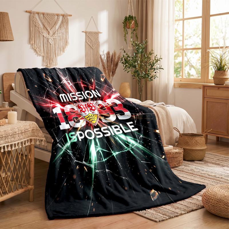 VfB Stuttgart Fußball Druck Flanelldecke Weich Warm Sofa Bett Überwurfdecke Für Zuhause Büro Schlafzimmer