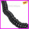 -ABUB 5Pcs 9.3 Inch Black RJ9 Telephone Phone Modem Coil Line Cord Cable