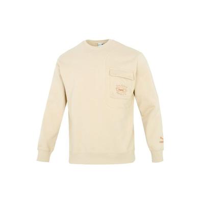 Winterized Series CC Graphic Crew Neck Sweatshirt Men Sweatshirts Khaki 539908-12