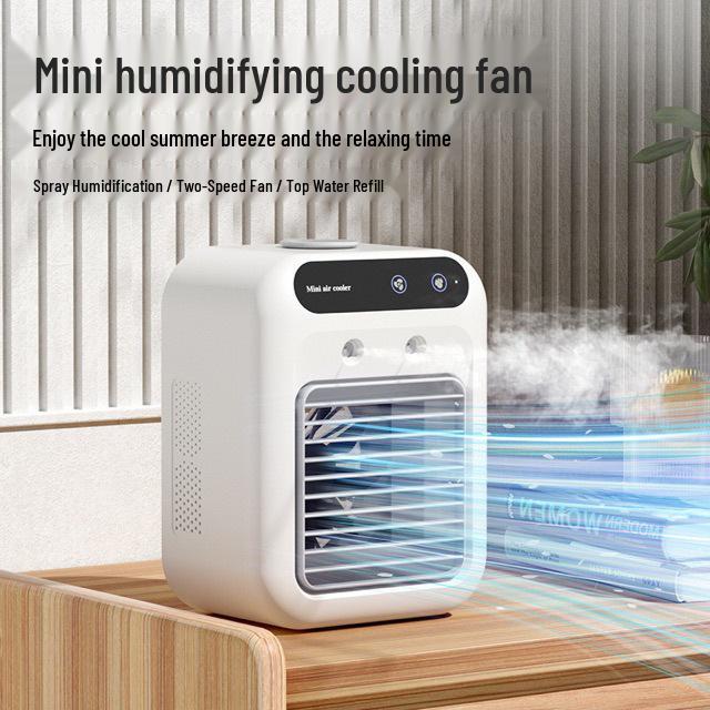 Portable Desktop Air Cooler & Humidifier for Dorms White
