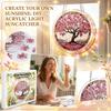 DIY Acrylic Puzzle Window Decoration Kit - Tree Design , Stained Glass Effect for Home Wall and Decor