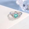 New Fashion Green Zircon Heart-shaped Ring for Women Luxury Shiny Crystal Zircon Ring Engagement Ring Jewelry
