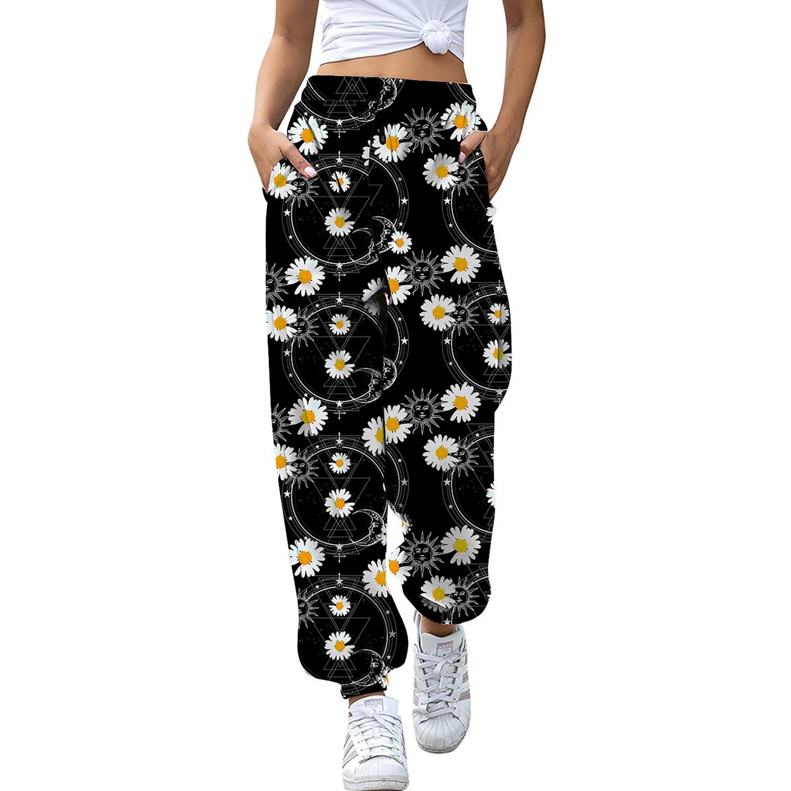 

Women s Gigital Color Printing Casual Sports Pants Loose Drawstring Trousers L