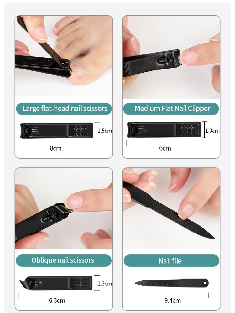 7/10/15Pcs Professional Nail Cutter Pedicure Scissors Set Stainless Steel Eagle Hook Portable Manicure Nail Clipper Tool Set