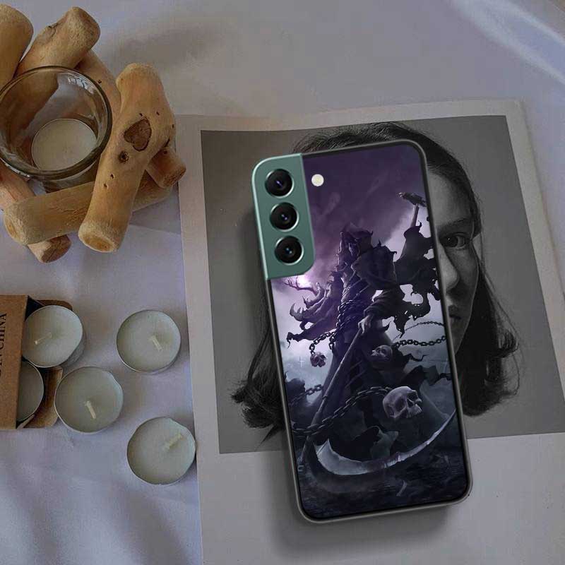 Death Grim Reaper Skull Phone Case For Samsung S25 Edge S24 FE Galaxy S22 Ultra S21 Plus S20 S23 S10 Plus Cover Silicone Soft Co