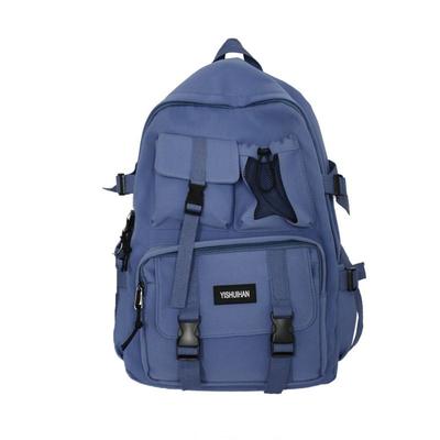 Simple Nylon Student Backpack Korean Style Harajuku Shoulders Bag Canvas Large Capacity School Bag College