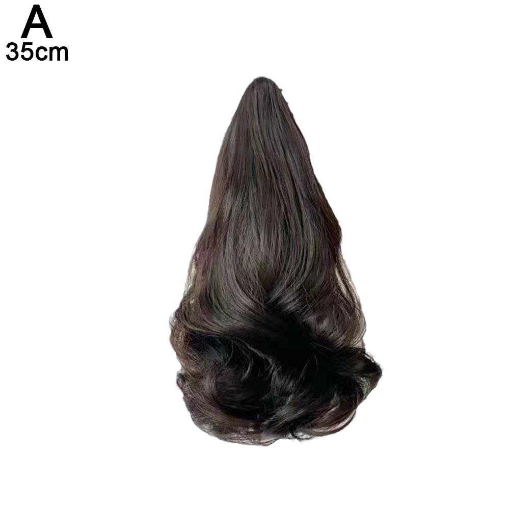 

Синтетический парик с большими волнами, короткий кудрявый конский хвост для девочек, накладные волосы с заколками, волнистый кудрявый конский хвост 35-50 см