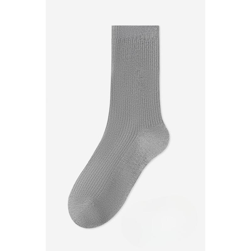 Women's Anti-pilling Cotton Socks, Breathable, Deodorizing, Antibacterial, Sweat-absorbing, Solid Color Boneless Socks, Pile Socks