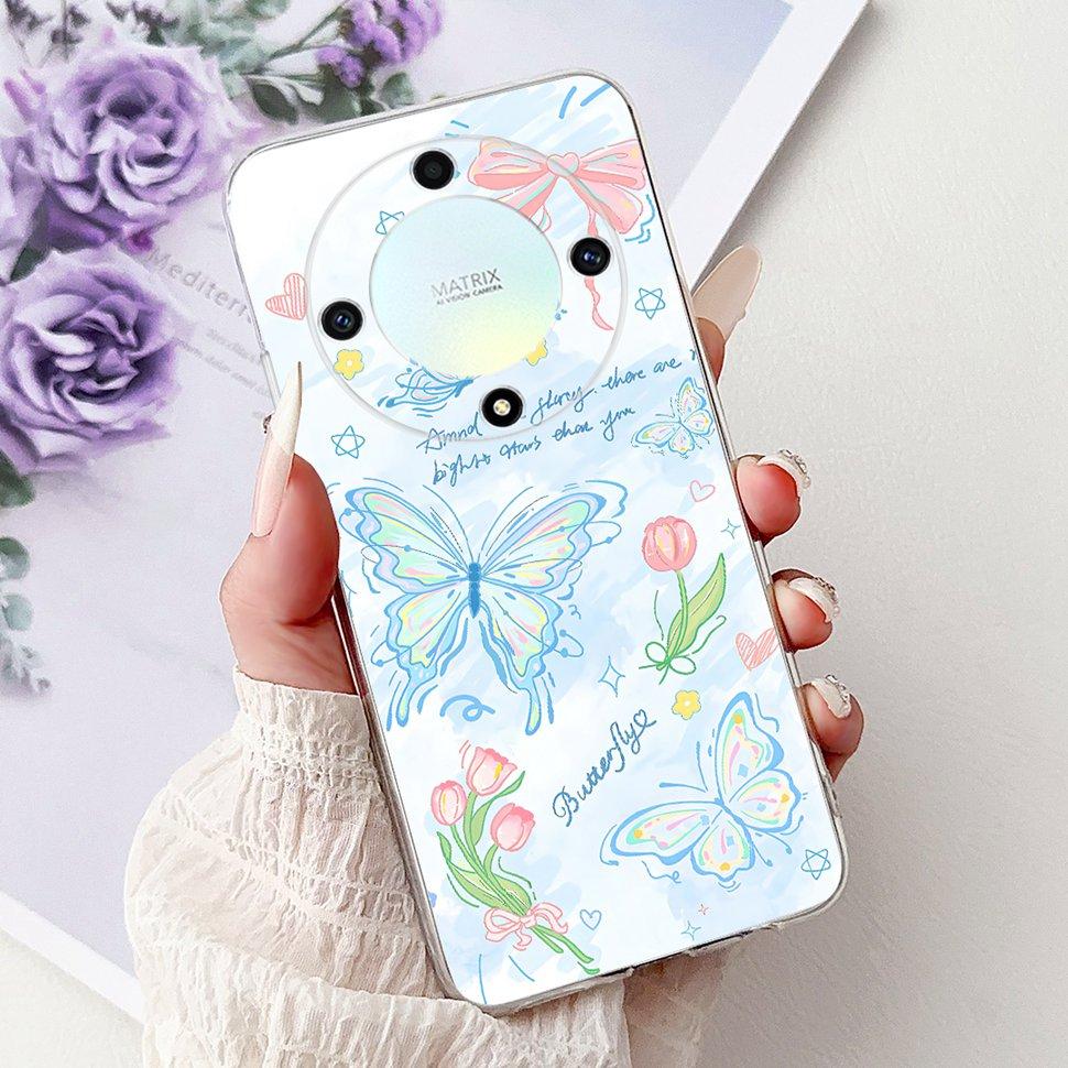 For Honor X9a 5G Case RMO-NX1 Beautiful Butterfly Soft Silicone Phone Cases For Honor X 9a X9a 2022 Back Cover Bumper 6.67"