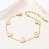 Korean Style Temperament: Gold Plated Stainless Steel Butterfly Bracelet for Women