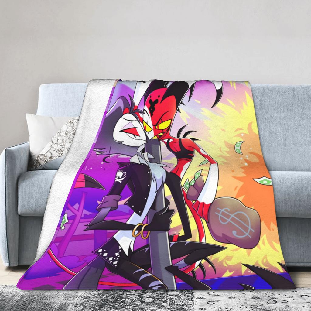 Soft Blanket Students Picnic Stolas X Blitz Bedding Throws Helluva Boss Flannel Bedspread For Living Room Print Sofa Bed Cover