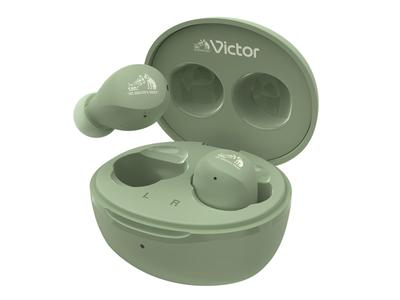 Écouteurs sans fil JVC Kenwood Victor Bluetooth, autonomie totale de 23 heures, microphone inclus, petits, légers, étanches, verts HA-A6T-G Ver.5.4 HA-A6T