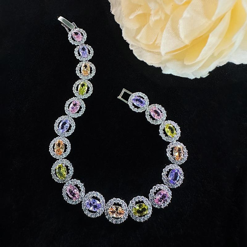 New European and American Style Fashion Trendy Accessories Women's Creative Bracelet Simple Zircon White Gold 2026