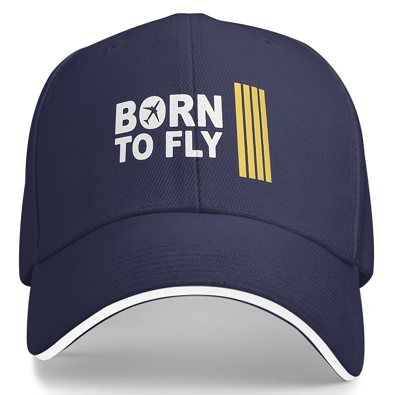 Aviation Pilot Captain Striped Baseball Cap Compatible for BORN to FLY Lightweight Unisex Pilot Hat with Cockpit Stripes