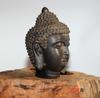 Buddhist Fengshui Iron Carved Buddha Head StatueRare Old Chinese