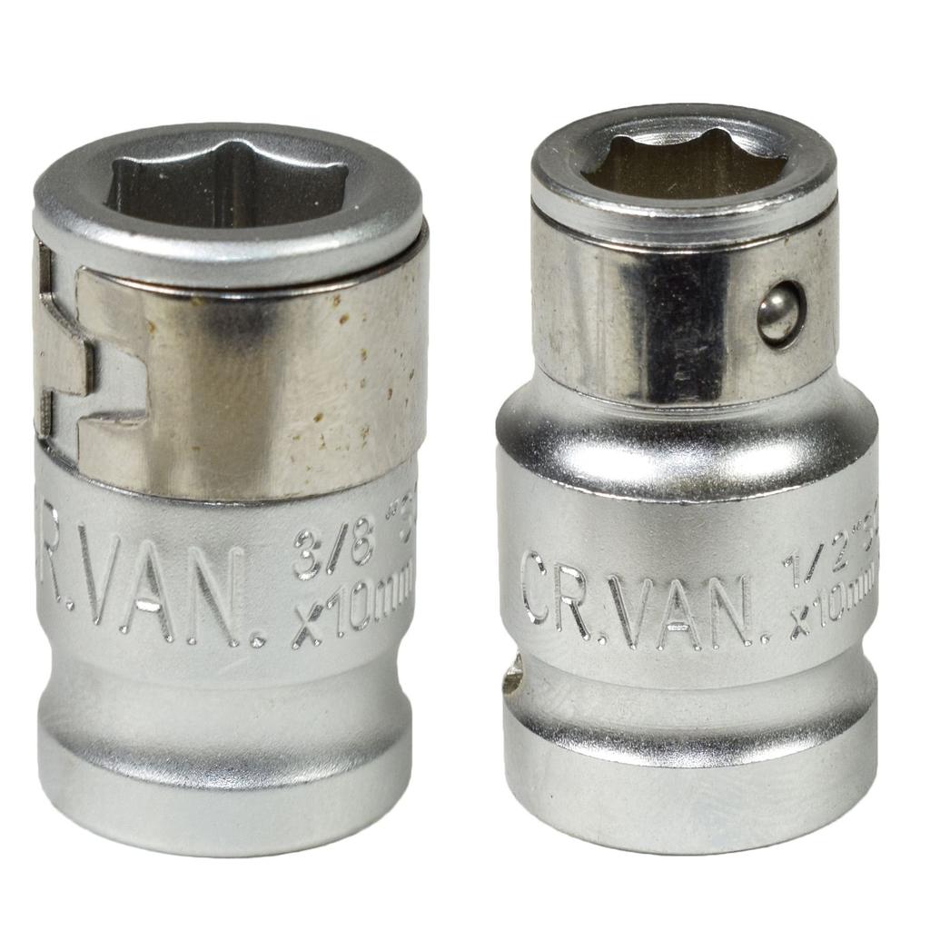 3/8" and 1/2" Drive 10mm Hexagon Screwdriver Bit Holders Adapters Socket