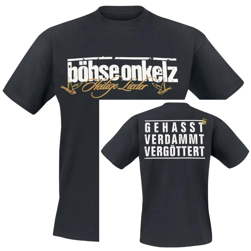 Böhse Onkelz 25 Cs Graphic T-shirt Vintage Washed Punk Rock Unisex Oversized Crew Neck Cotton Short Sleeve Tee Tops
