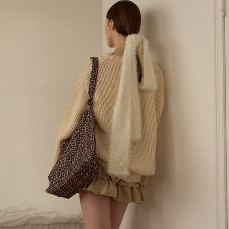 leterie ANGORA RIBBON MUFFLER_WHITE