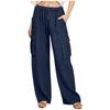 Pantaloni Casual da Donna a Gamba Dritta con Vestibilità Larga, Tasche, Coulisse in Vita e Design Rilassato