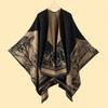 Miling Deer Print Autumn Winter Warm Shawl Cape