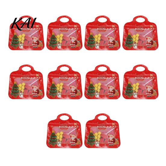 Holiday Gift Exchange Packaging Christmas Treat Bags with Handles, Self-Seal Candy Cookie for Decorative Snack Containers Party Favors, Clear