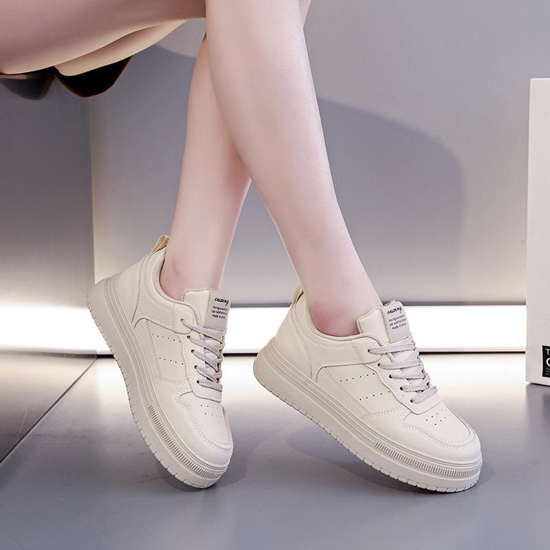 2025 spring little white shoes new Korean version ins female students height increase platform sports board shoes casual shoes female G7610