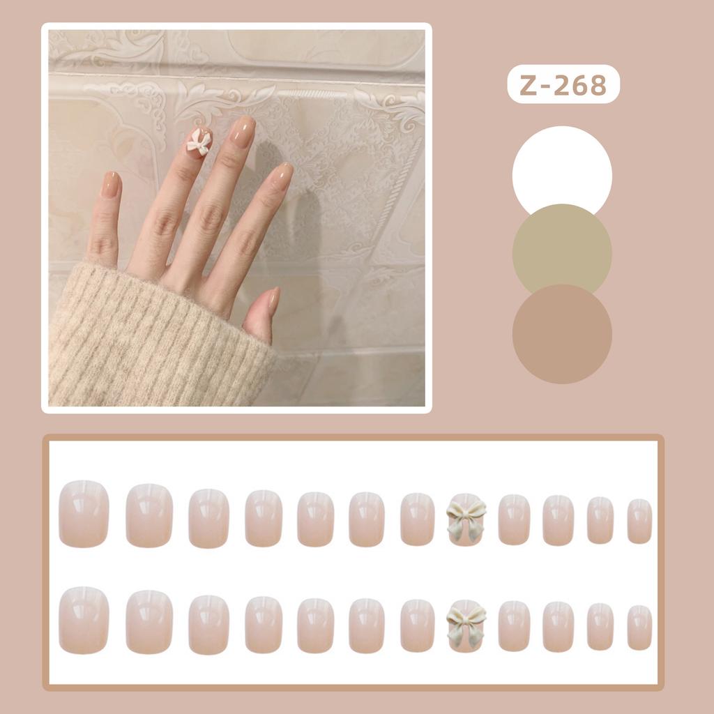 24Pcs Frosted Smoky Black Ripple Fake Nails Full Coverage Removable Press On Nails Finished Nail Stickers