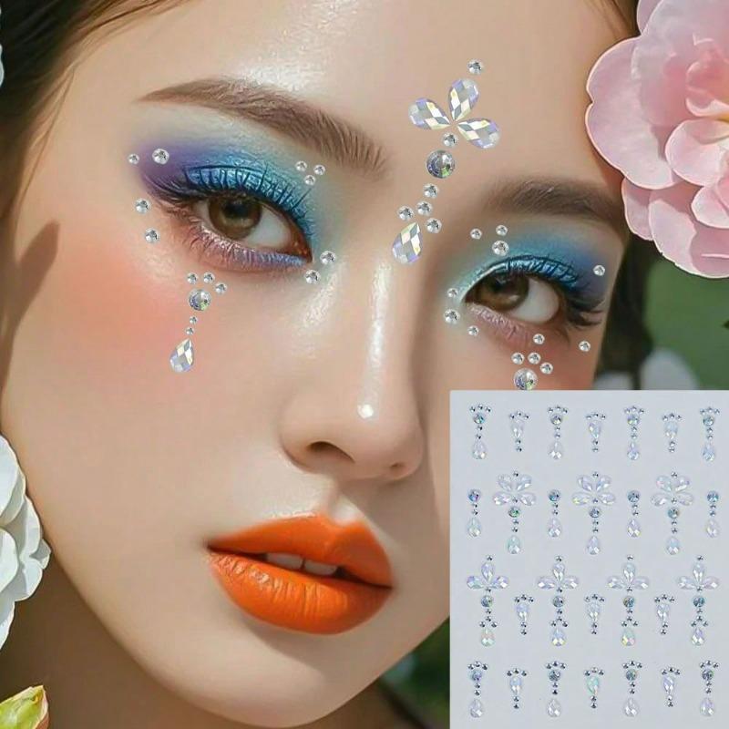 

1PCS Face Glitters Self Adhesive Face Rhinestones Stick On For Hair Makeup Stickers Face,Eyes,Nail Stickers Star Rhinestones Tattoos For Women Girls