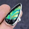 Natural Black Onyx Gemstone 925 Sterling Silver Jewelry Ring Size 7.5 K0s40