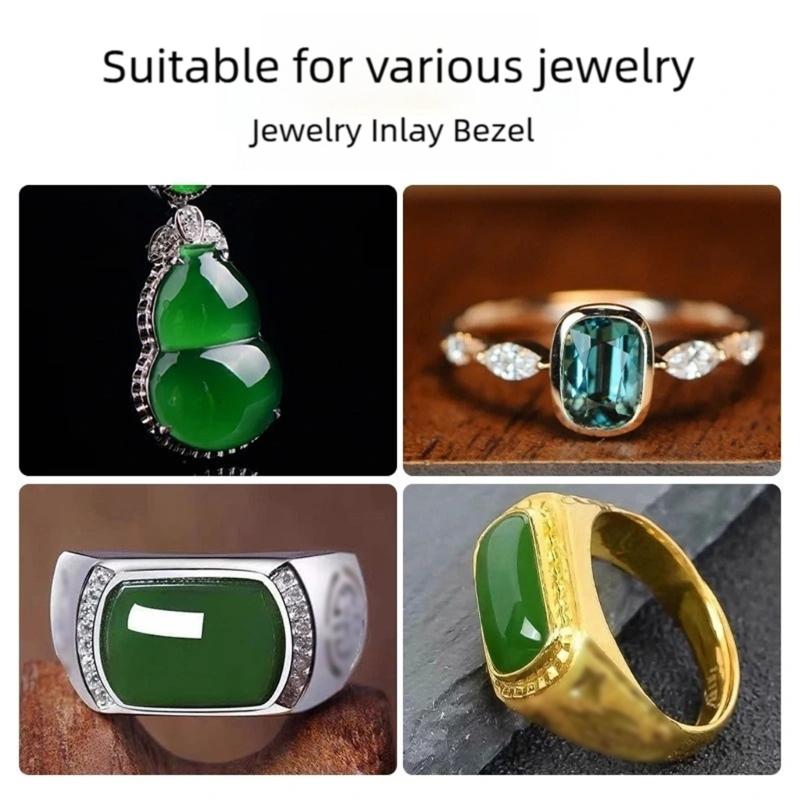 Practical Stainless Steel Bezel Pusher Ergonomic Wooden Handle Jewelry Crafting Tool For Gemstones Setting