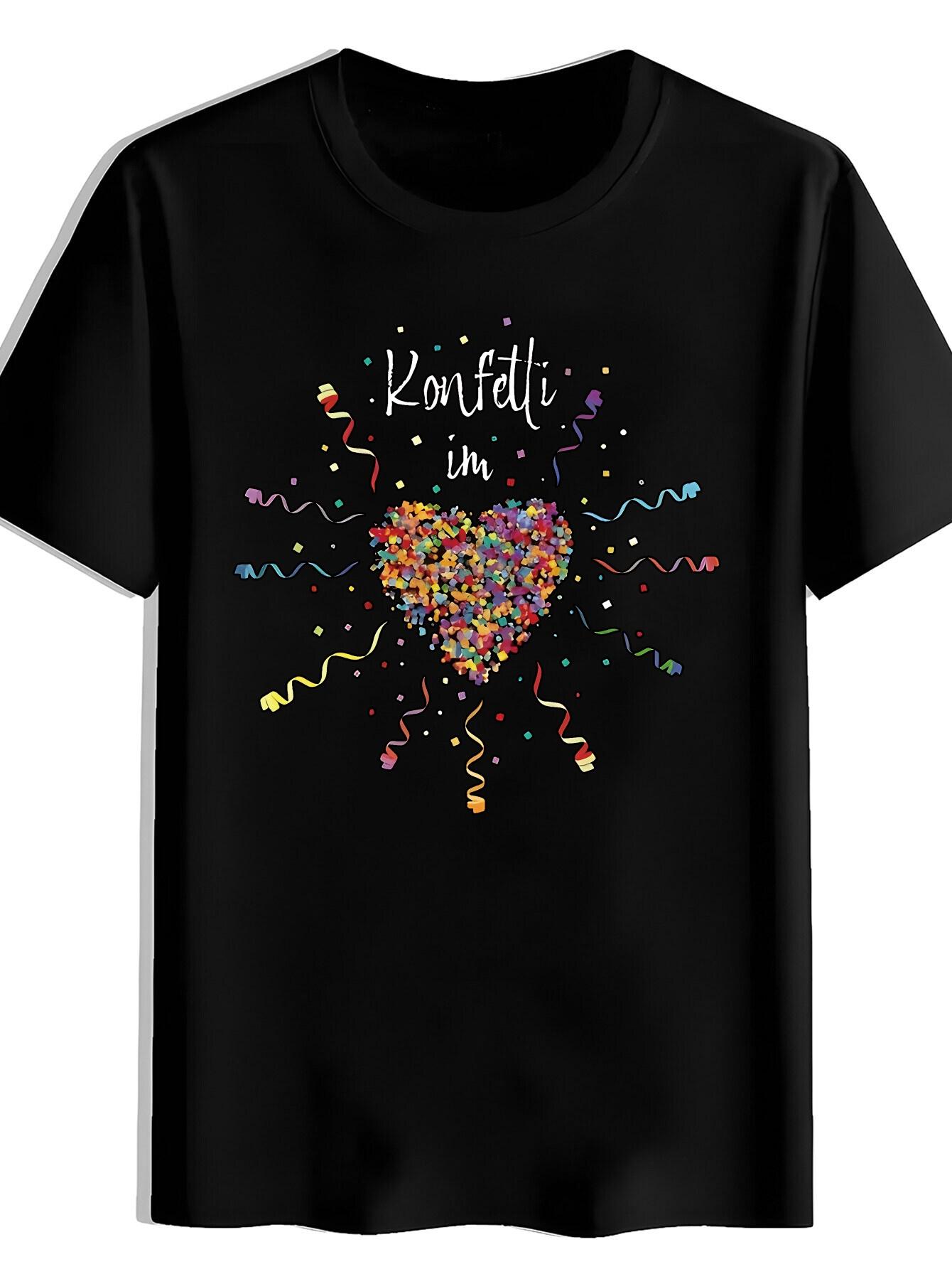 T-shirt Heart-shaped Confetti Print XXL