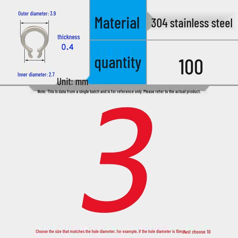304 Stainless Steel Snap Ring for 3-200 Bearing