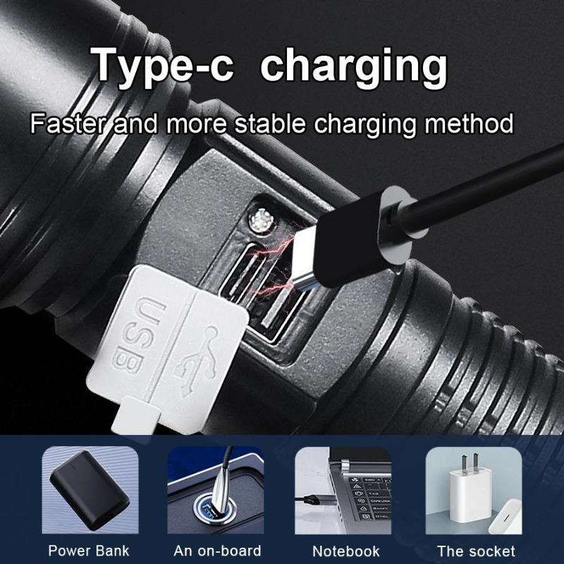 Rechargeable Flashlight Portable Charging Super Bright Outdoor Zoom Home Long-range Focus Waterproof Flashlight
