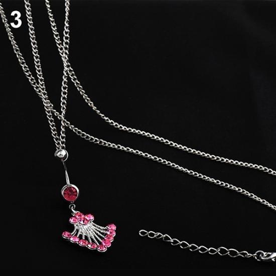 

Пирсинг для пупка с цепочкой One Size розовый