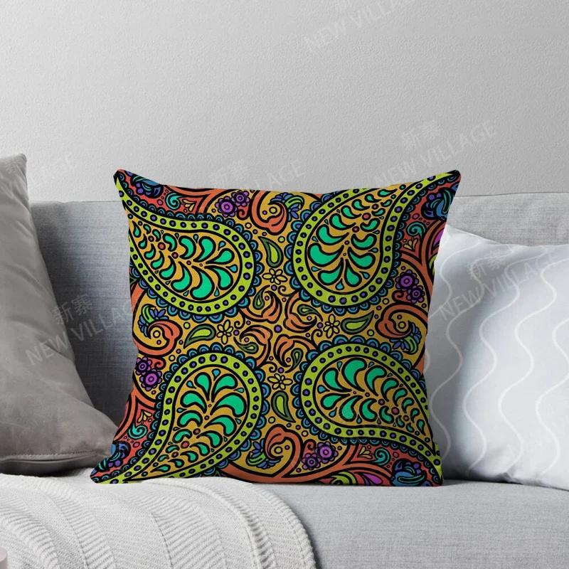 Mandala Flower Series Throw Pillow Cover With Short Plush Print For Living Room Sofa Decoration Cushion Cover Pillow Covers